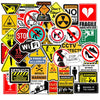 10/30/50PCS Warning Stickers Danger Banning Signs Reminder Waterproof Decal Sticker to Laptop Motorcycle Luggage Phone Snowboard