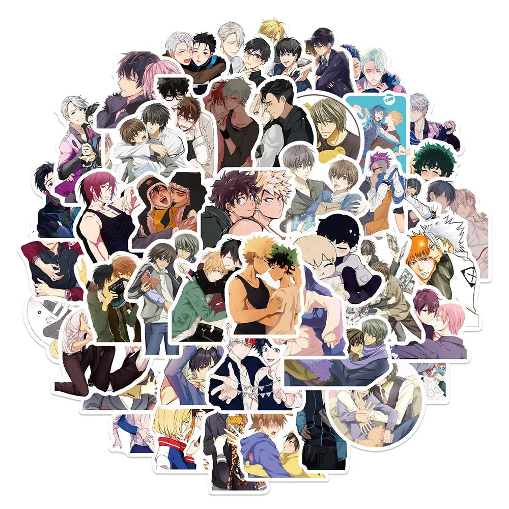 10/30/50pcs Gay BL Boys Love Anime Stickers Cartoon Decals Skateboard Laptop Guitar Suitcase Motorcycle Waterproof Sticker Toy