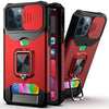 Slide Camera Cover Kickstand Card Wallet Case for iPhone11 X XS 8  Shockproof Protective Phone Case  Wallet Case for iPhone With Sliding Camera Case With Kickstand Magnetic Adjustable Ring Holder