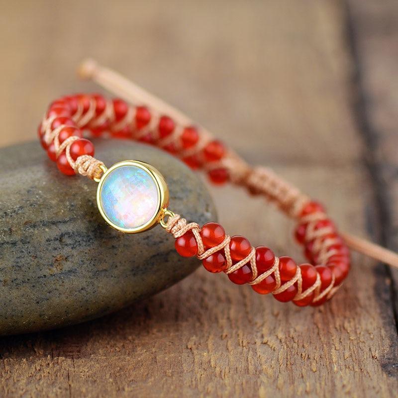Handmade Luxury Wax  Elegant Bracelet With Stone In Modern Colorful Design For Woman and Ladies
