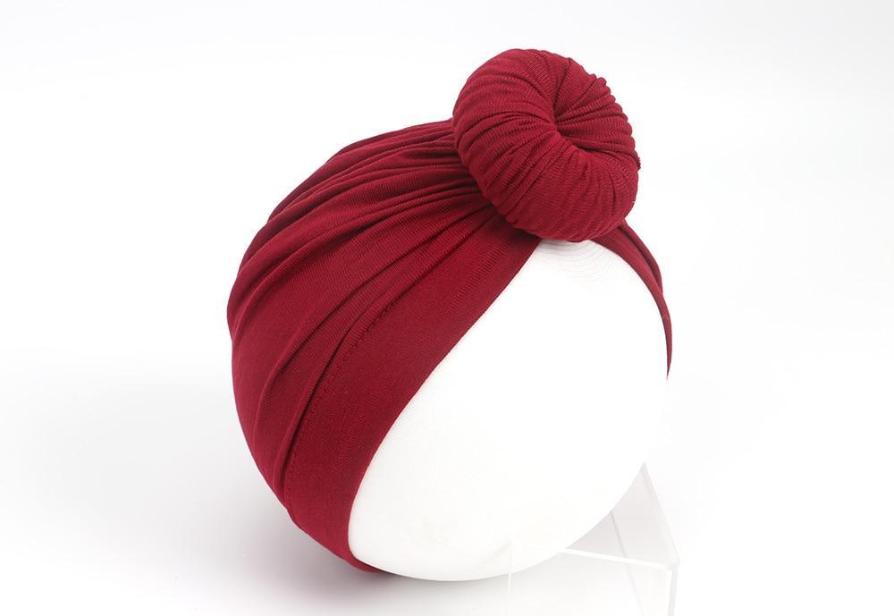 Newborn Toddler Kids Turban Cotton Beanie Hat Winter Cap Knot Solid Soft Sleeping Caps For Kids