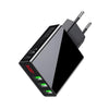 3 Port USB Phone Charger LED Display EU Plug Total Max 3A Smart Fast Charger Mobile Wall Charger For Smartphones