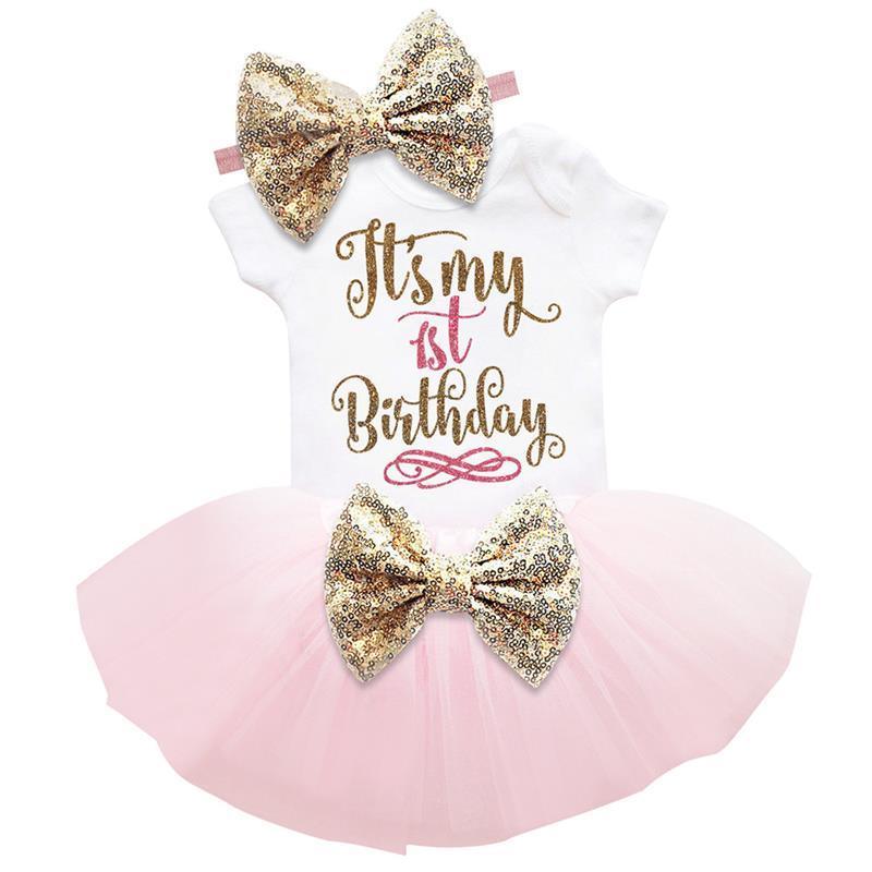 New Trend Dress For Baby Girls First 1st Birthday Baby Clothing Toddler Summer Clothes For Birthday Party