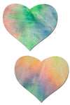 Pastel Tie-Dye Rainbow Heart Pasties