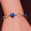 Elegant Luxury Diamond Romantic Heart Bracelets for Women Gold Color Crystal Charm Bracelets Bangles Fashion Jewelry Bracelet Style