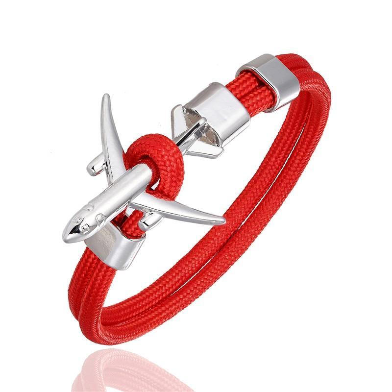 Luxury Plane Bracelets For Men and Women Charm Survival Rope Chain Paracord Bracelet Metal Airplane Hooks Summer Style