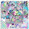 10/30/50pcs Holographic Laser Alien Outer Space Cartoon Stickers DIY Laptop Luggage Skateboard Phone Cool Sticker for Kids Toy