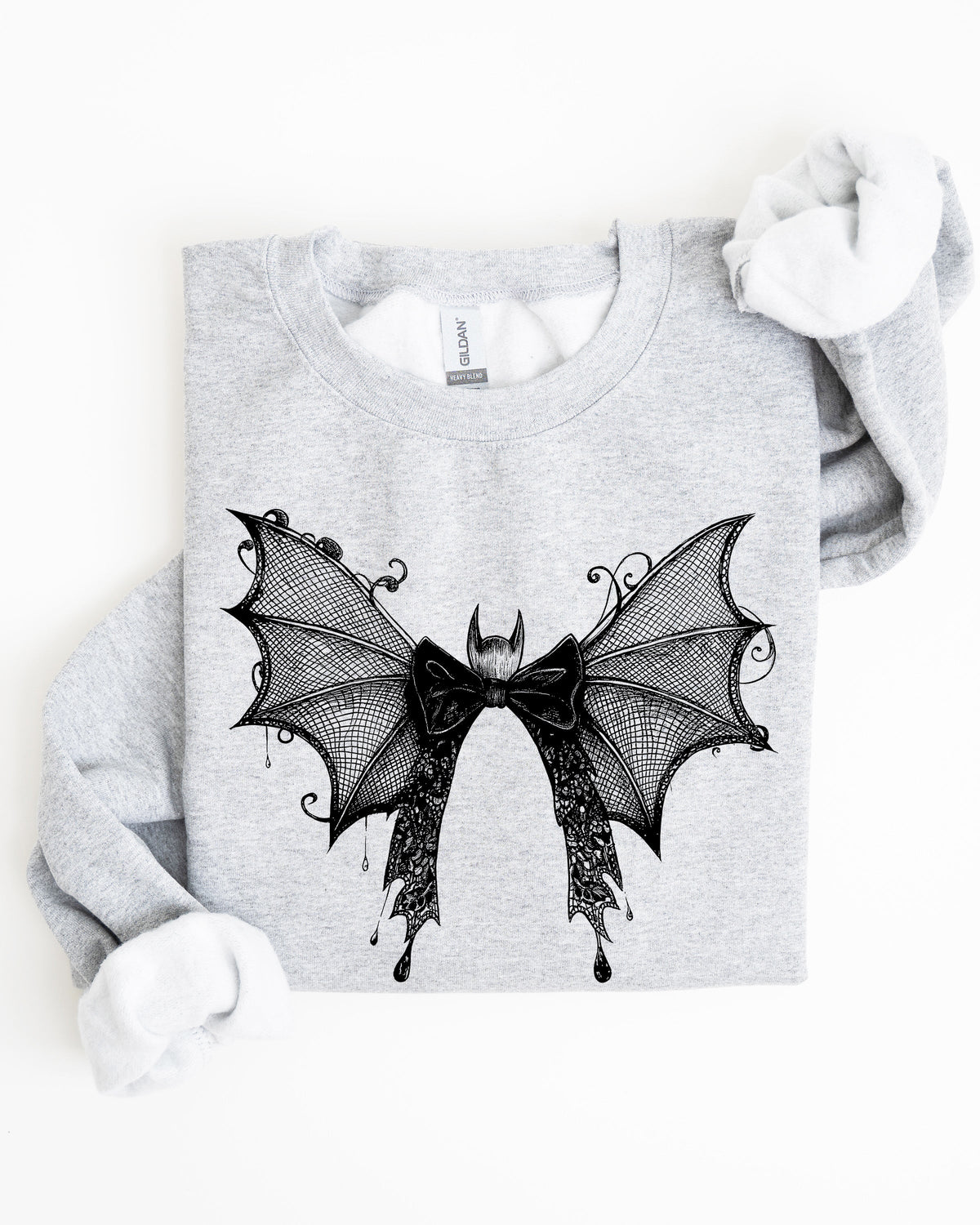 Halloween Bat Lace Gothic Spooky Witch Motif Fashion Statement For Midnight Lovers Sweatshirt
