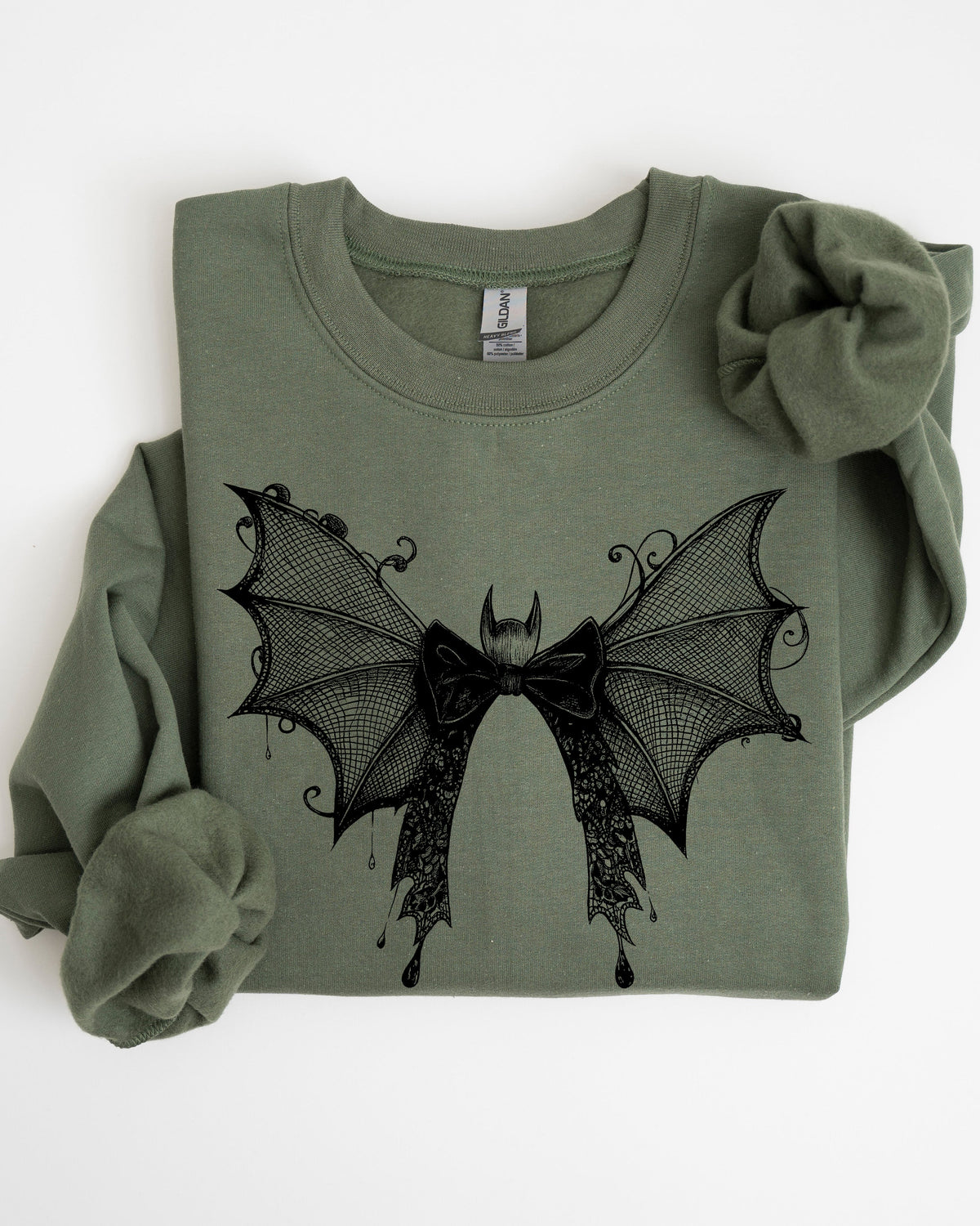 Halloween Bat Lace Gothic Spooky Witch Motif Fashion Statement For Midnight Lovers Sweatshirt