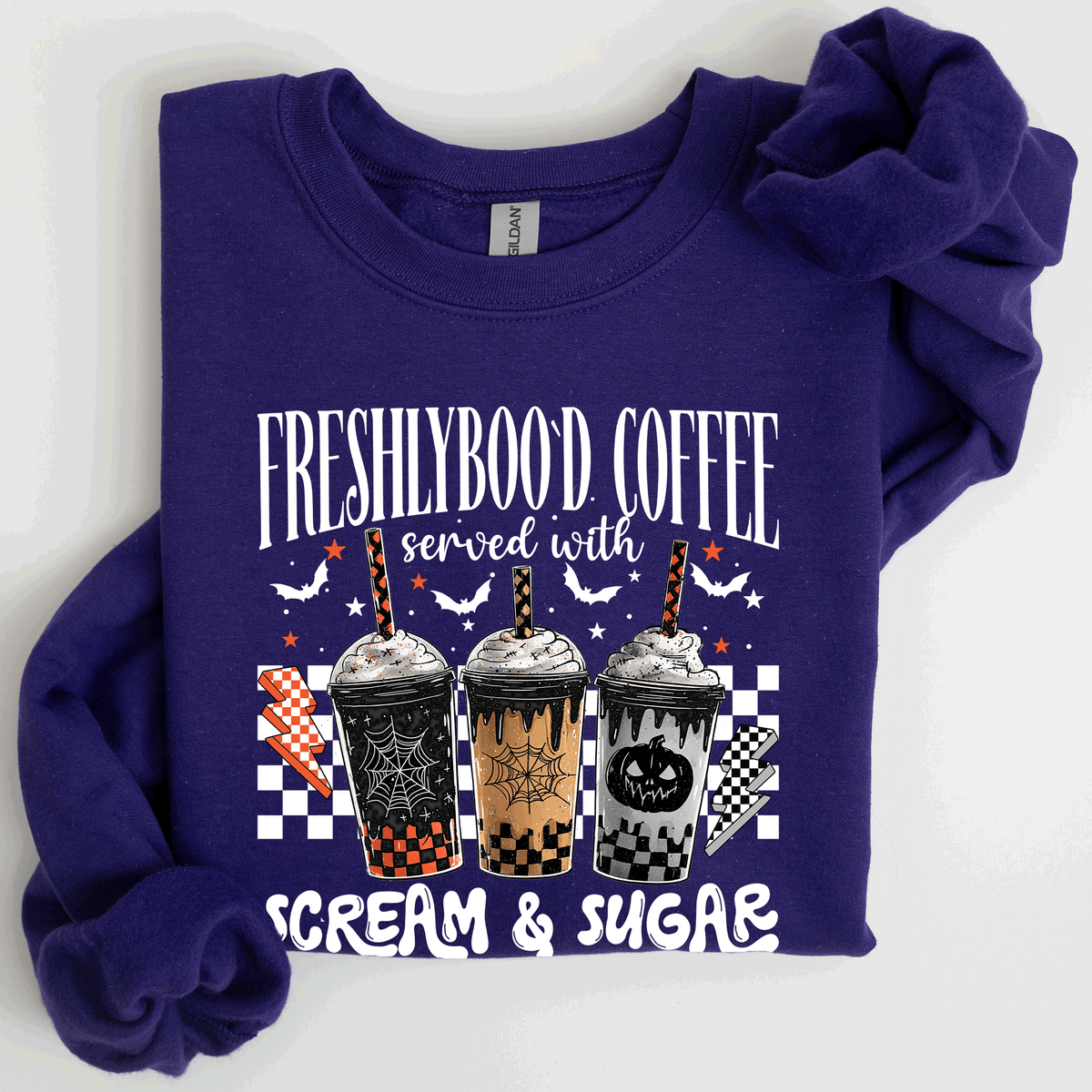 Halloween Coffee Freshly Boo'd Witch Spooky Nighttime Cozy Autumn Vibes Sweatshirt