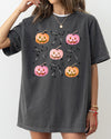 Halloween Cute Pumpkins Bows Jack-O-Lantern Girly Ribbons Coquette Spooky Autumn Fall Thanksgiving Comfort Colors Tee