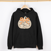 Halloween Pumpkin Faux Lace Coquette Ribbon Bows Embroidered Details Graphic Hoodie