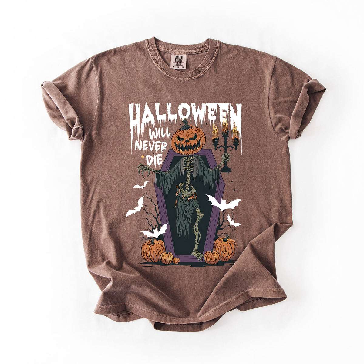 Halloween Will Never Die Spooky Jack-O-Lantern Pumpkin Limited Edition Design Comfort Colors Tee