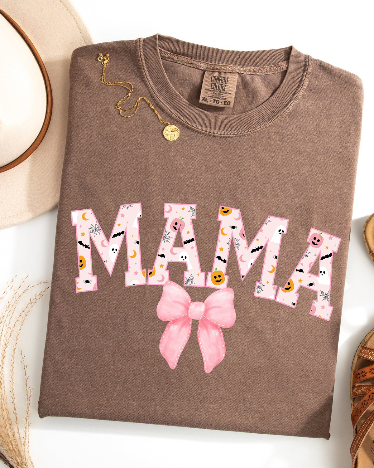 Halloween Mama Coquette Ribbons And Bows Fall Autumn Limited Edition Comfort Colors Tee