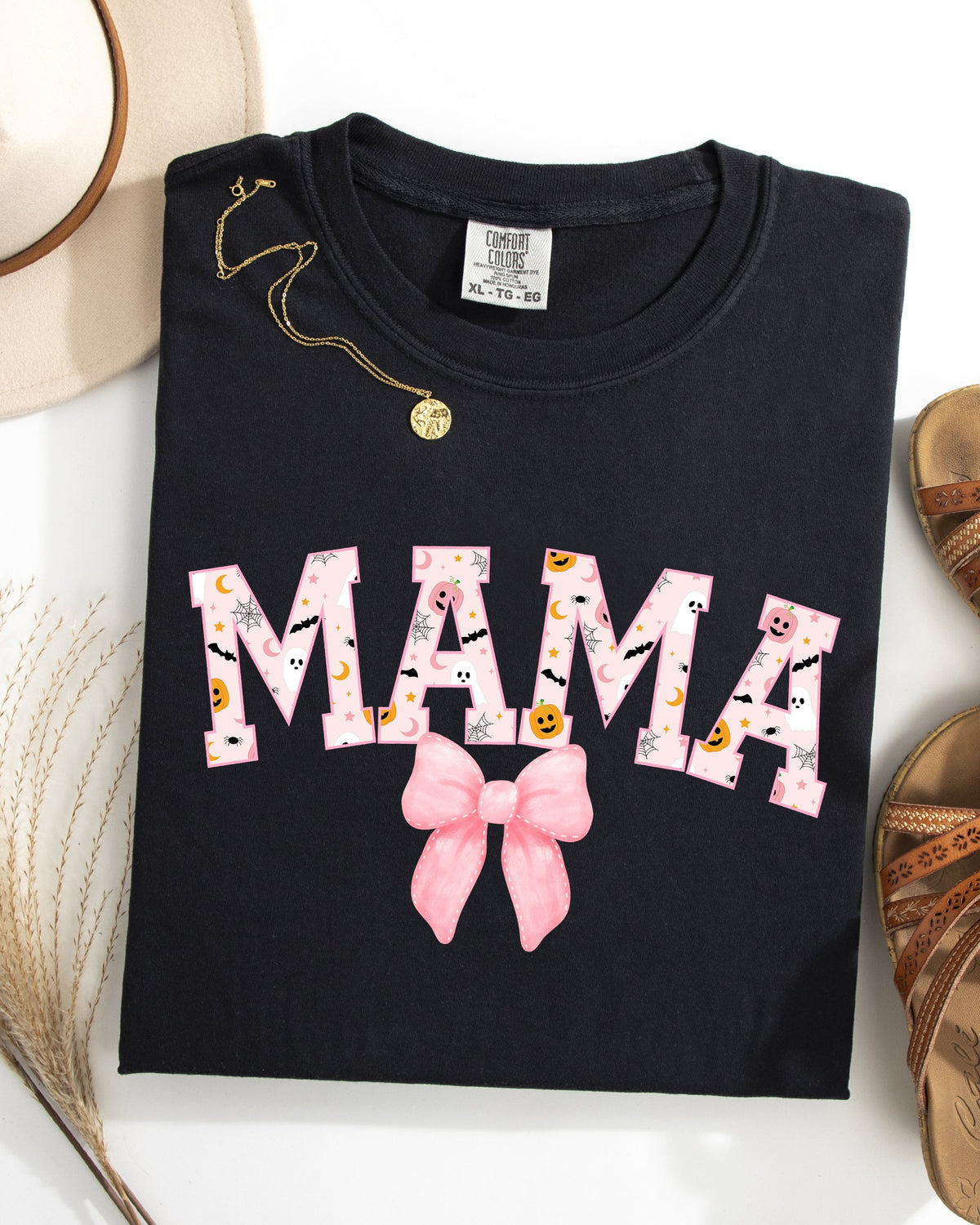 Halloween Mama Coquette Ribbons And Bows Fall Autumn Limited Edition Comfort Colors Tee