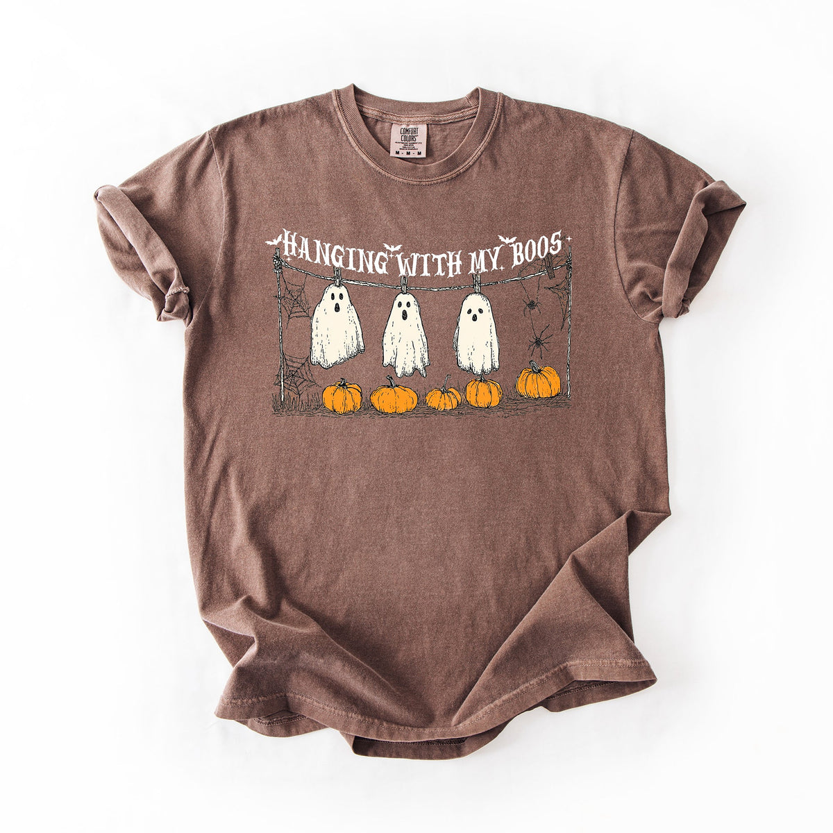 Hanging With My Boos Ghosts Halloween Spirits And Grinning Pumpkins For A Spooky Fun Night Comfort Colors Tee