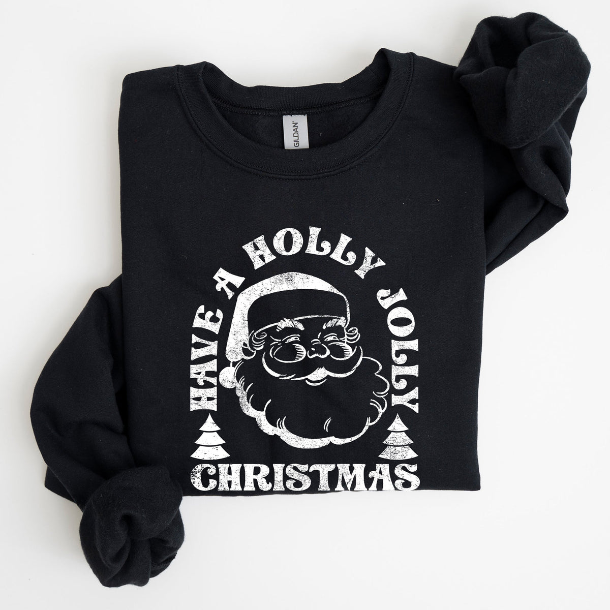 Have A Holly Jolly Christmas Classic Retro Santa Winter Xmas Cozy Vintage Holiday Spirit Sweatshirt