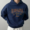 Hawkins Indiana 1983 Embroidered Unisex Hoodie – Vintage 80s Retro Aesthetic, Heavy Blend Mystery Fan Apparel