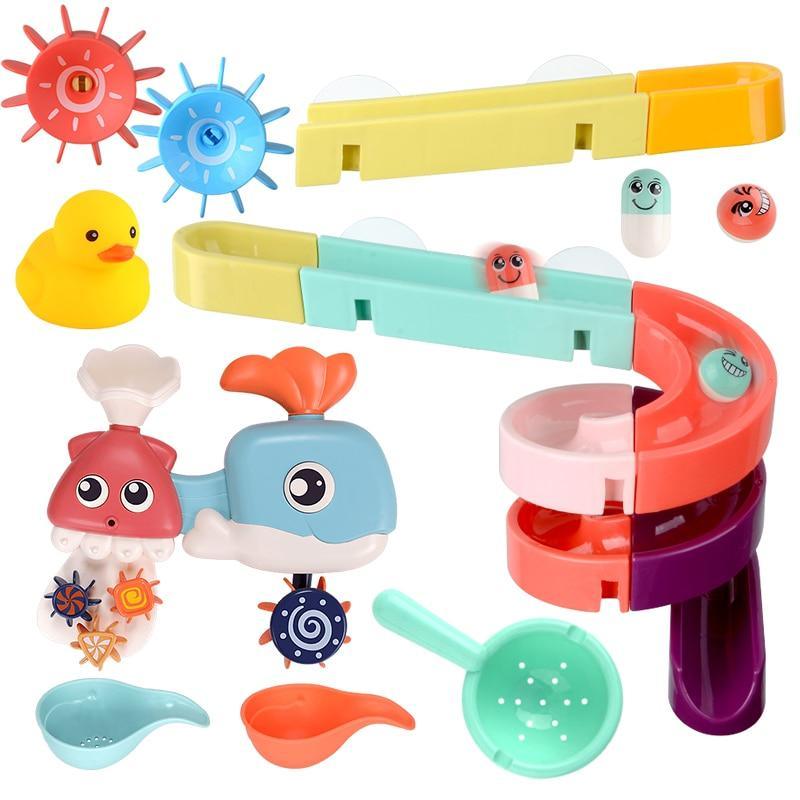Bath Toys Suction Cup Marble Race Orbits Track Kids Bathroom Bathtub Play Water Toy Shower Games For Kids