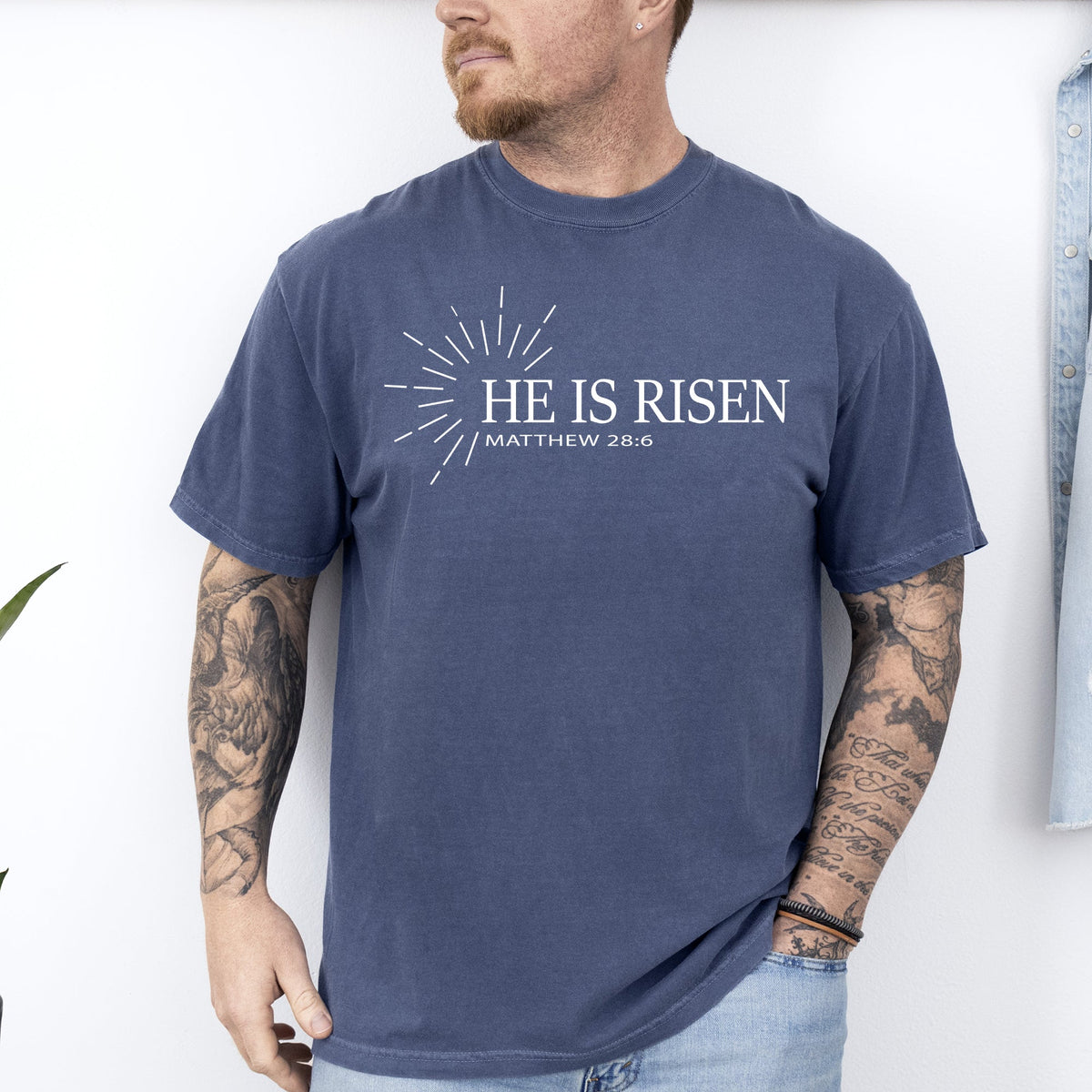 He Is Risen Matthew Christian Jesus Gospel Faith Saved Bible Verse Comfort Colors Tee