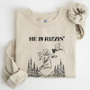 He Is Rizzin Basketball Jesus Easter Humorous Hoop Faithful Inspirational Quote Sweatshirt