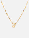Heart Lock Paperclip Chain Necklace