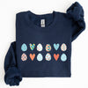 Hearts And Eggs Colorful Easter Whimsy Motif Celebration Edition Graphic Sweatshirt
