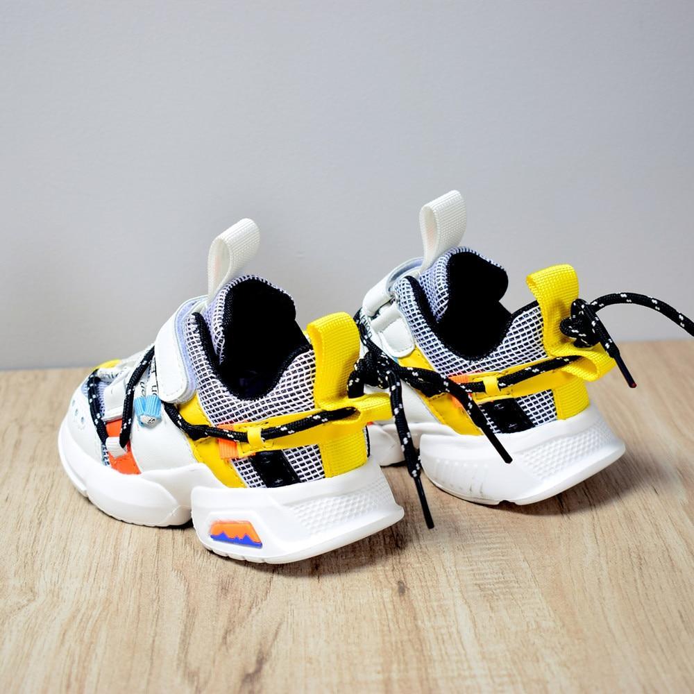 New Kids Shoes Toddler Girls Boy Sneakers Lace Up Design Mesh Breathable Children Tennis Fashion Little Baby Shoes