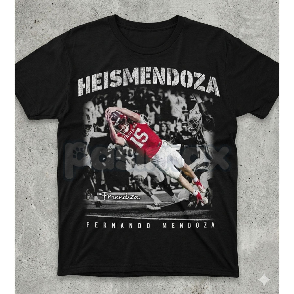 "Heismendoza" Graphic T-Shirt - Mendoza Heisman Inspired Tee, Urban Athletic Streetwear Top, Premium Heavyweight Fan Apparel, Limited Edition Mendoza Graphic Shirt, Modern Hip-Hop Style Music Tee