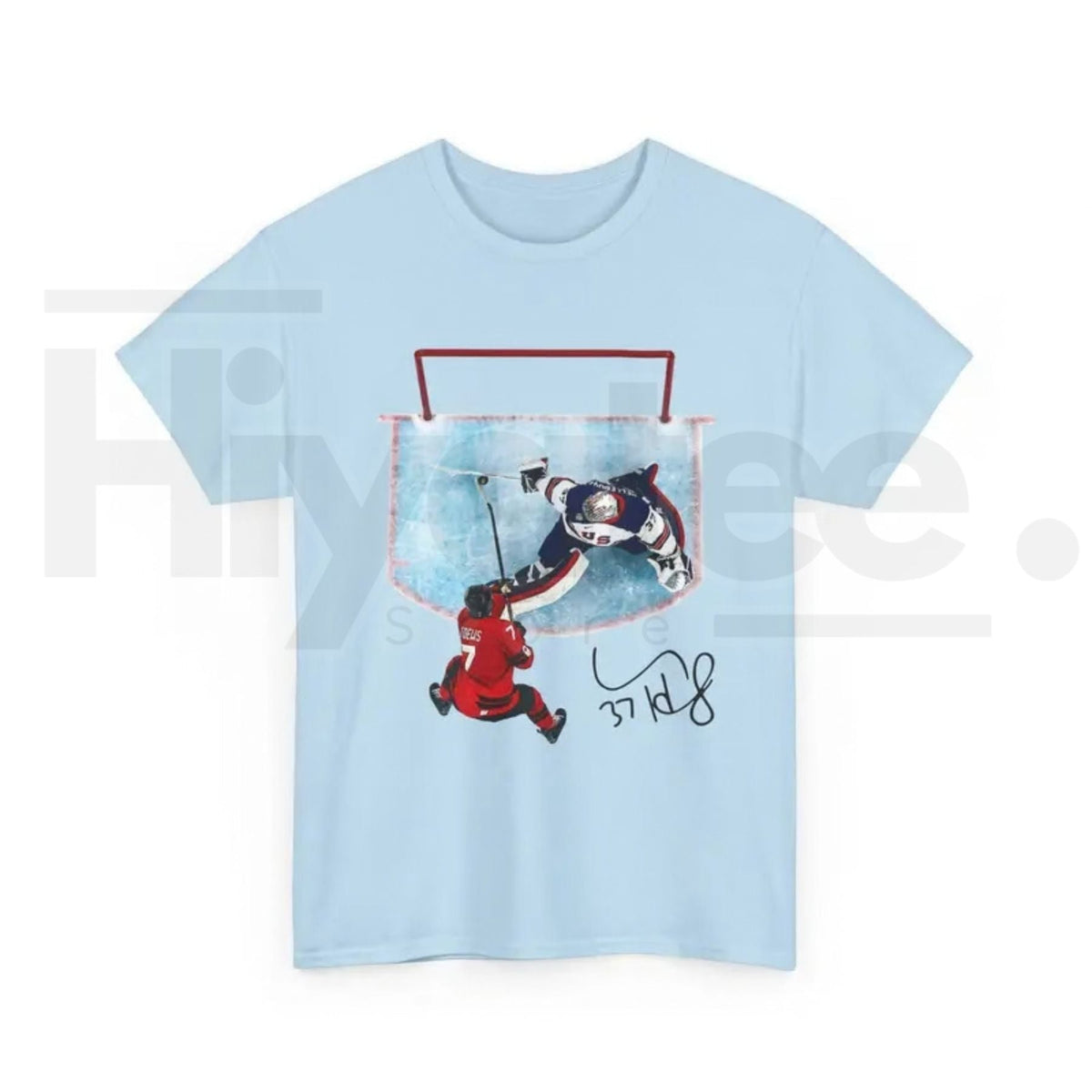 Hellebuyck "The Great Wall" Save Shirt – USA Ice Hockey Gold Medal Fan Tee