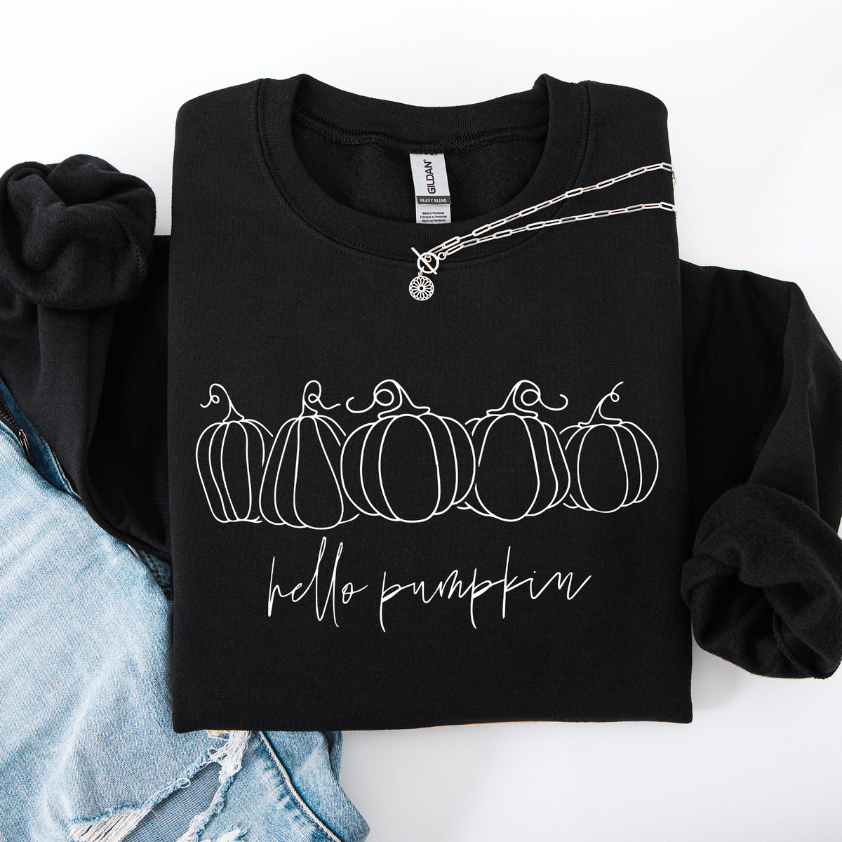 Hello Pumpkin Minimalist Thanksgiving Autumn Cozy Warm Soft Everyday Wear Stay Comfortable Sweatshirt