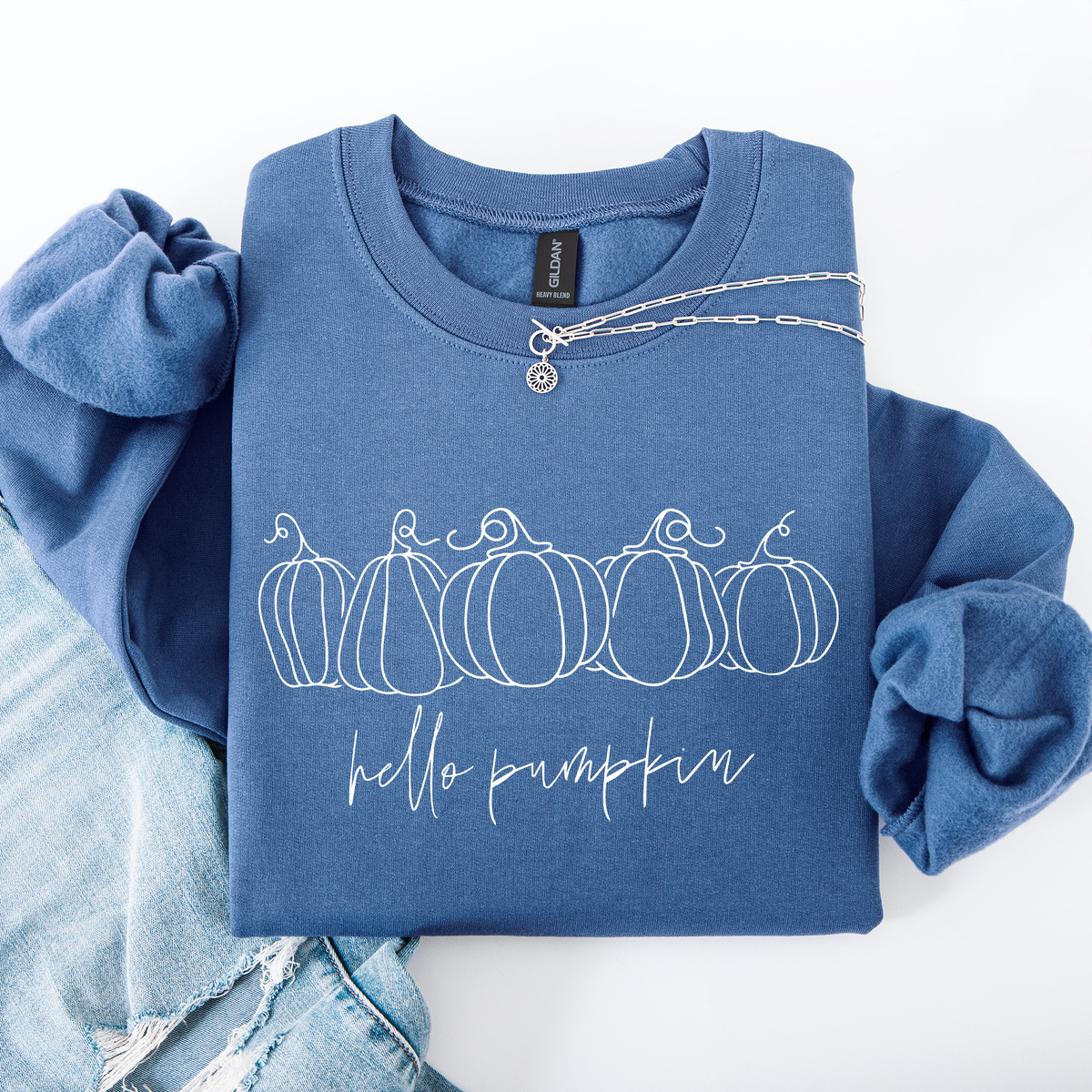 Hello Pumpkin Minimalist Thanksgiving Autumn Cozy Warm Soft Everyday Wear Stay Comfortable Sweatshirt