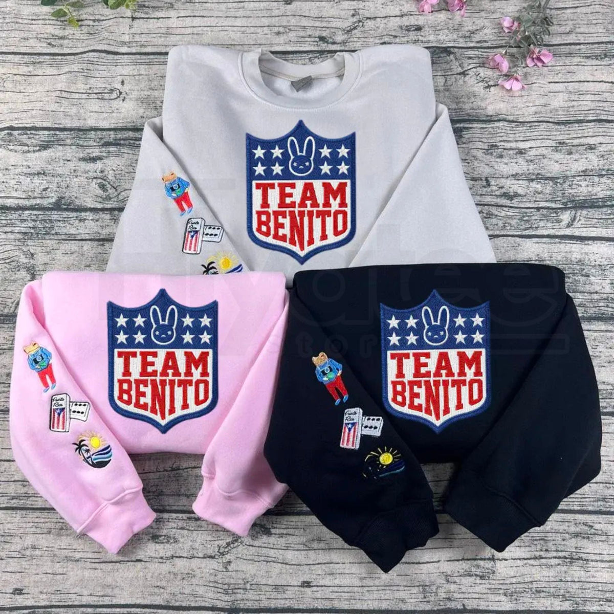 "Here For The Benito" Embroidered Sweatshirt