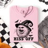 Hiss Off Cat Halloween Witch Funny For Cat Lovers And Halloween Enthusiasts Comfort Colors Tee