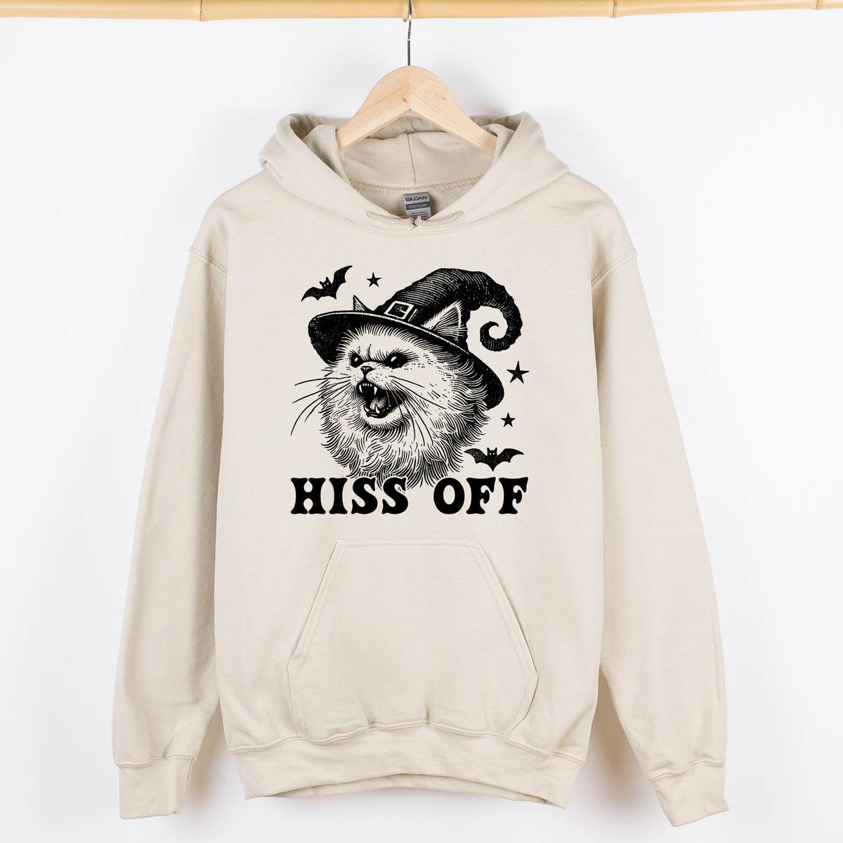 Hiss Off Cat Halloween Witch Vintage Edition Boldly Spooky Collector's Favorite Graphic Hoodie