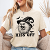 Hiss Off Cat Halloween Witch Graphic Montage With Spooky Silhouette Moonlit Cauldron And Witchy Prowl Graphic Tee
