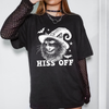 Hiss Off Cat Halloween Witch Spooky Feline Lover Gothic Cat Deluxe Limited Edition Graphic Tee
