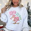 Ho Ho Ho Pink Skateboarding Santa Festive Holiday Cheer Retro Graphic Classic Sweatshirt
