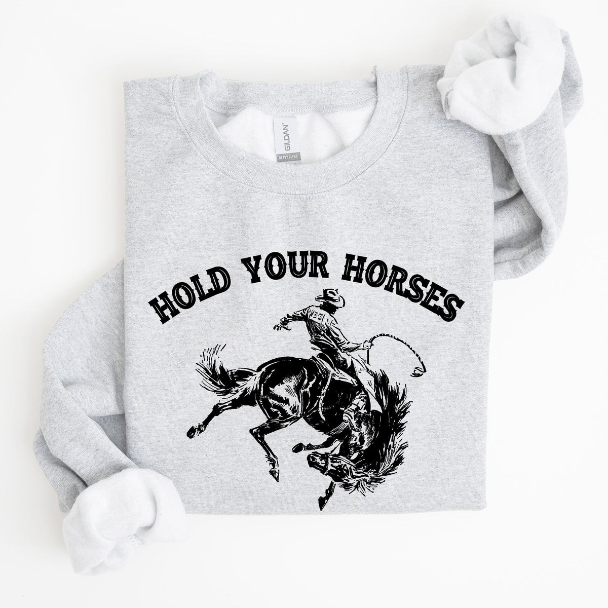 Hold Your Horses Rodeo Cowboy Western Rodeo Theme Vintage Graphic Cozy Sweatshirt