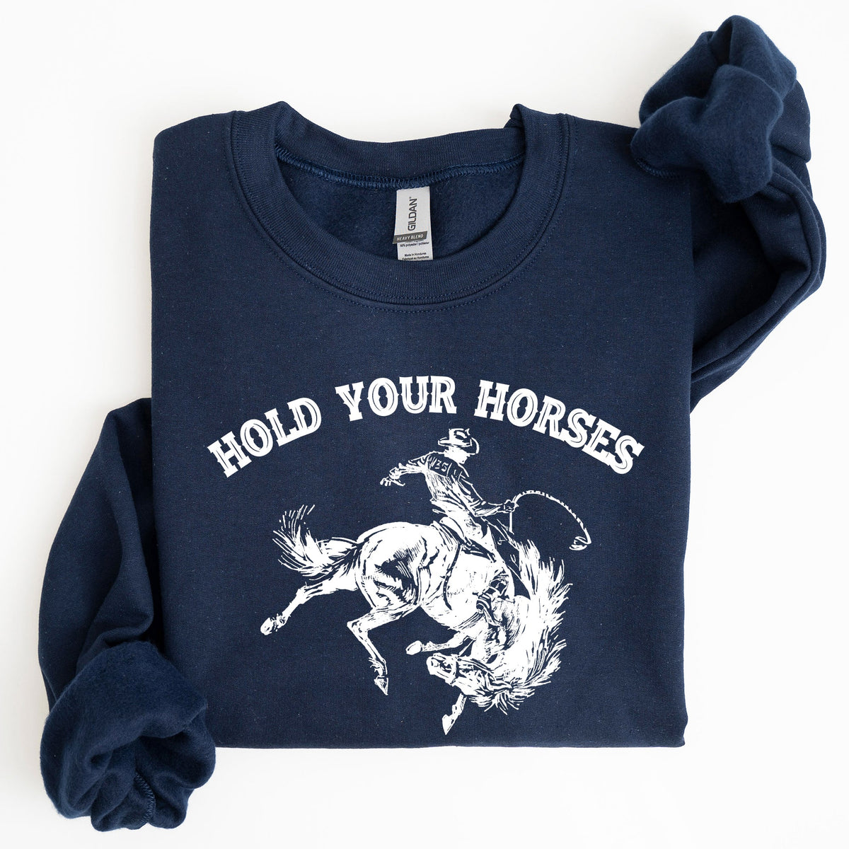 Hold Your Horses Rodeo Cowboy Western Rodeo Theme Vintage Graphic Cozy Sweatshirt