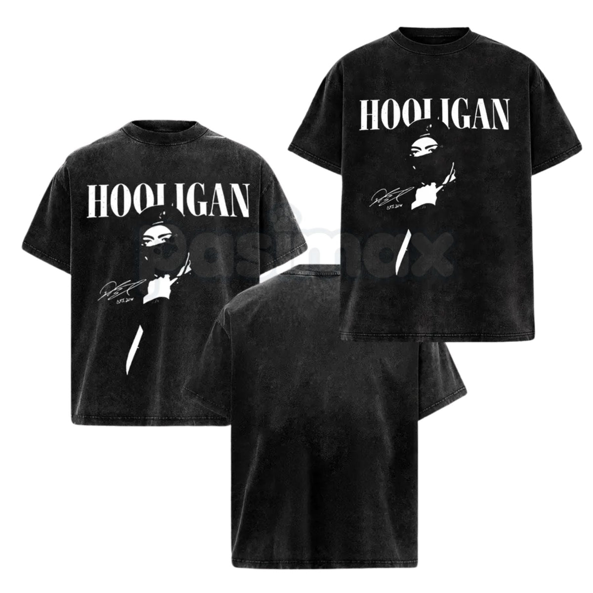 Hooligan Vintage Washed T-Shirt – Retro Distressed Graphic Tee, Lightweight Cotton Underground Streetwear Top