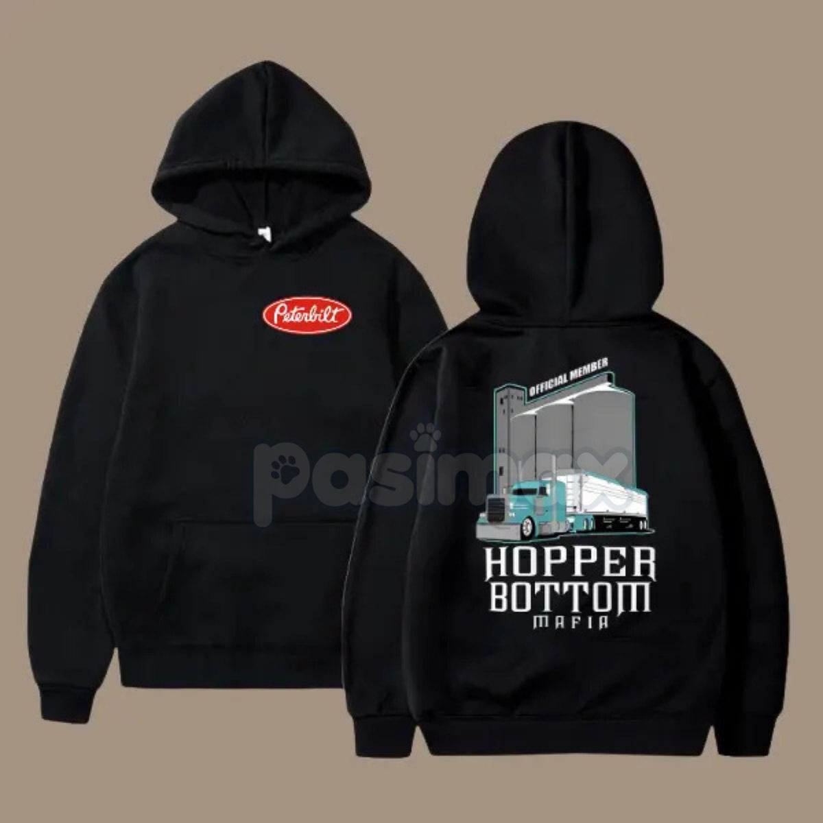 Hopper Bottom Mafia Hoodie – Peterbilt Semi Truck Graphic Pullover, Grain Hauler Trucker Apparel, Unisex