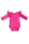 Hot Pink L/S Flutter Bodysuit