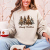 Howdy Christmas Western Santa Christmas Trees Holiday Western Theme Festive Cozy Sweatshirt