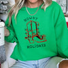 Howdy Holidays Christmas Cowboy Boot Western Holiday Spirit Graphic Festive Sweatshirt