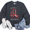 Howdy Holidays Christmas Cowboy Boot Sweatshirt With Festive Print And Cozy Winter Warmth