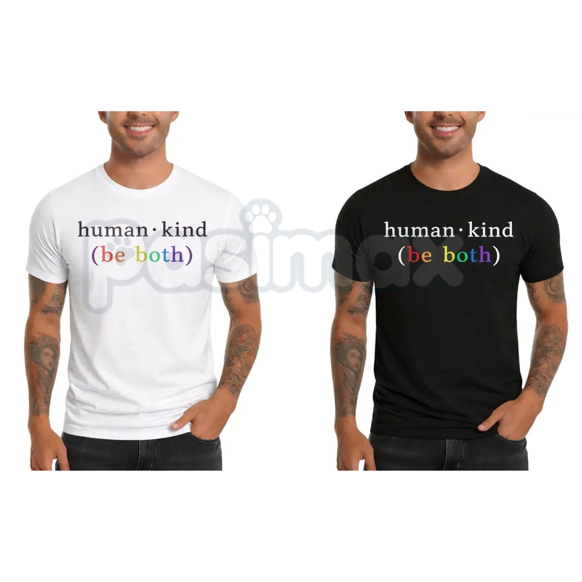 "Human Kind (Be Both)" Inspirational T-Shirt - Kindness Matters Graphic Tee, Premium 100% Cotton Motivational Shirt, Positive Message Minimalist Top, Empowering Gift for Teachers & Social Workers, Soft Lived-In Aesthetic Unity Apparel