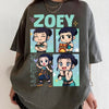 Huntrix Demon Hunter Zoey Chibi T-Shirt - K-Pop Demon Hunters Rumi Mira Joey Tee, Vintage Fan Merch Gift