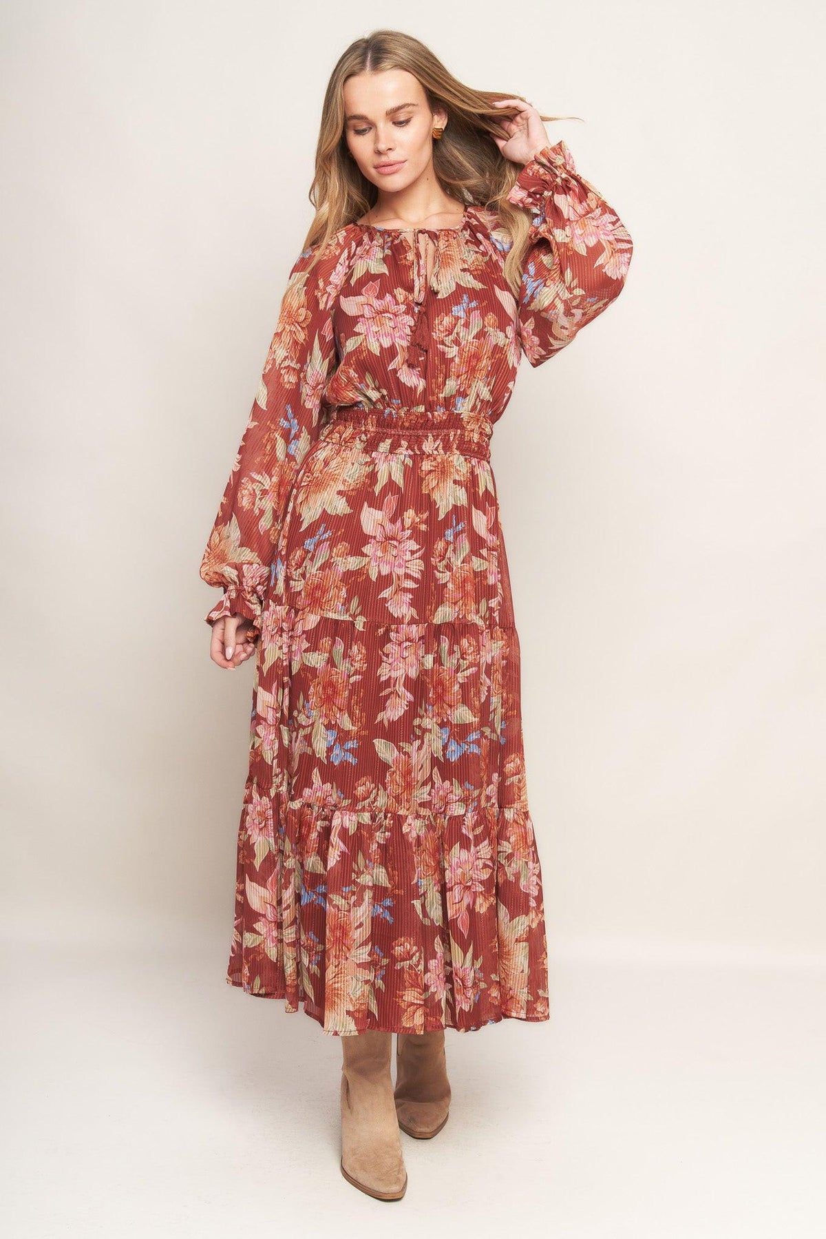 FOREST PARK WOVEN MIDI DRESS