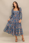 CIRCLE OF FRIENDS DENIM MIDI DRESS